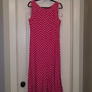 Sleeveless Pink & White Polka Dot Dress